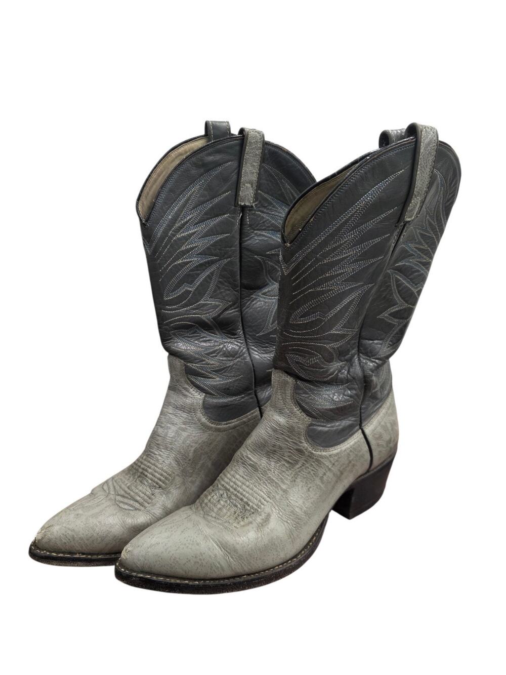 Vintage Dan Post Antelope Print Leather Cowboy Western Rancher Men’s Boots 10.5B